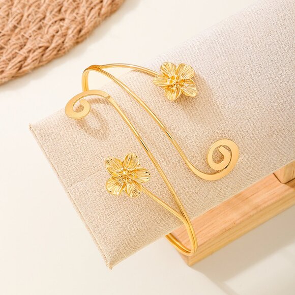 3/$35 Gold Flower Arm Cuff Bracelet Bangle Upper Armlet Bohemian Jewelry - Picture 7 of 7